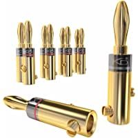 KabelDirekt Conectores Banana- (Conectores de 6mm²- 5 Parejas- bañados en Oro de 24 Quilates- para Forma Flexible el…